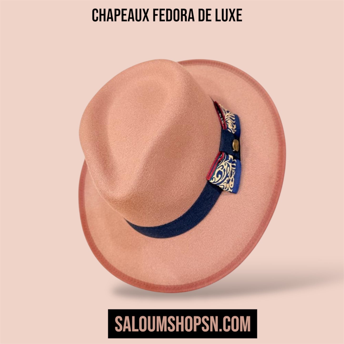 Chapeaux Fedora de Luxe - Clair bande Noir