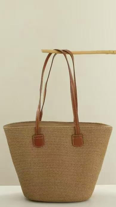 🏖️ Ensemble Été 2 Pièces : Chapeau de Paille & Sac Tissé Fourre-Tout K