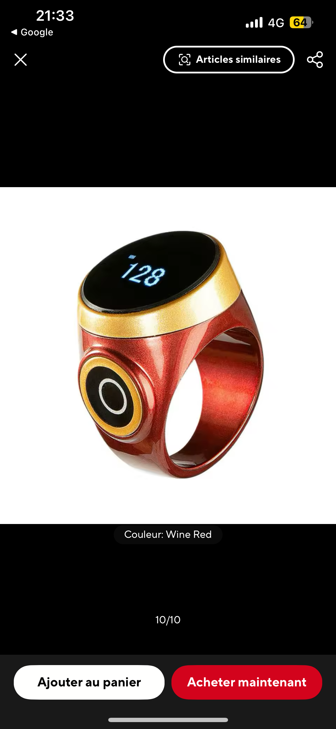 Bague Zikr Tasbih- Bague intelligente