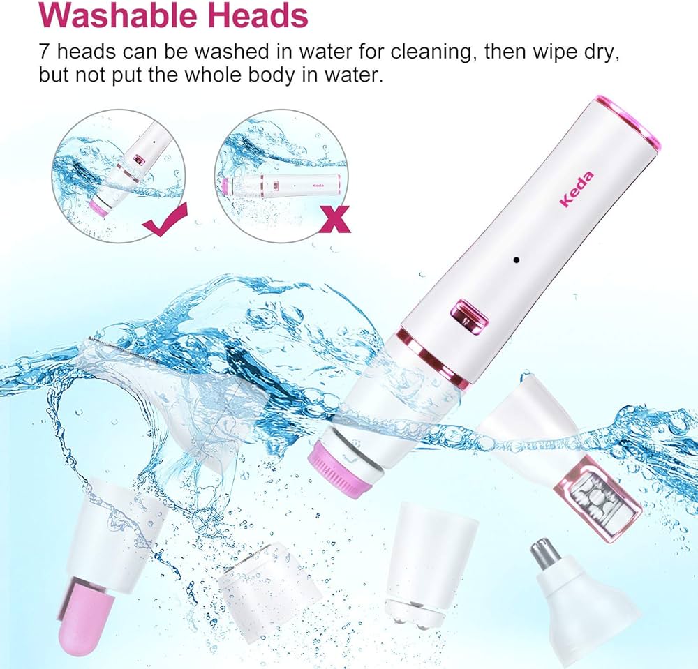 Kit de Rasage et Épilation 7 En1 Rasoir Épilateur Électrique Multifonctionnel pour Femmes