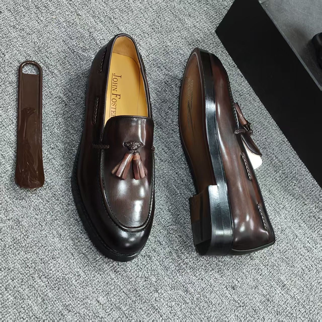 Chaussures Mocassin Maron foncé Homme 100% Cuir Véritable – Élégance & Confort Premium