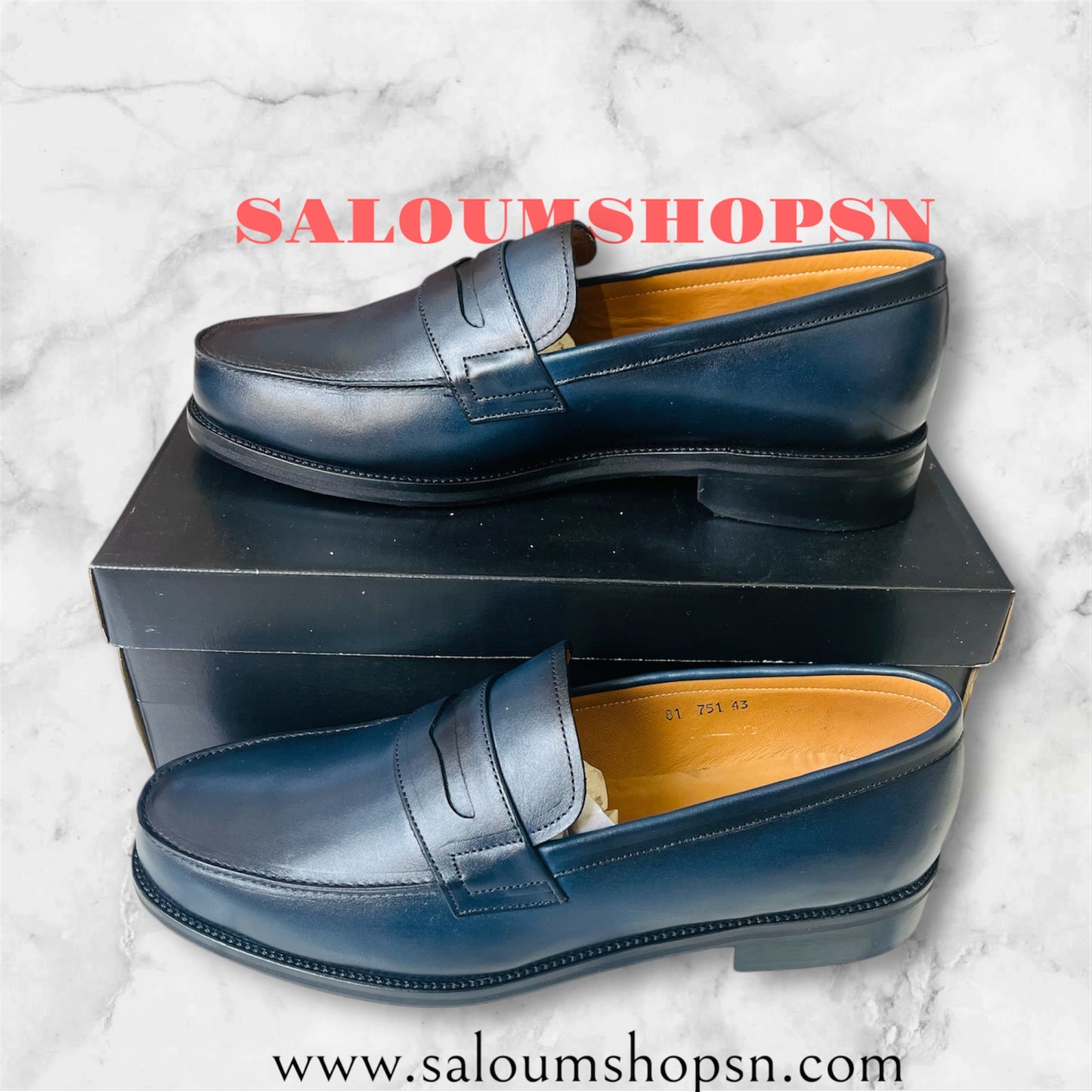 Mocassins Classiques Homme - Pierre DiMilano Bleu | Cuir Véritable