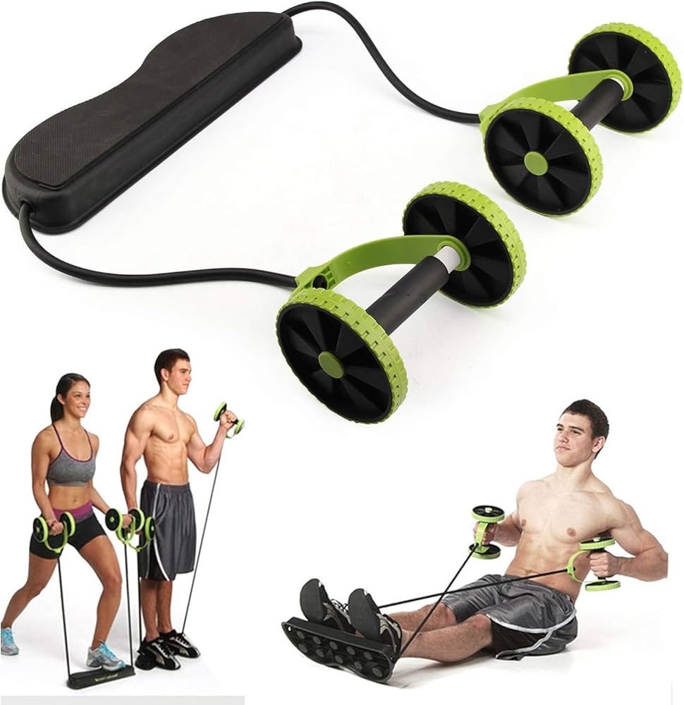 Revoflex Xtreme Abs Équipement d'exercice abdominal, machine de fitness professionnelle à roulettes pour salle de sport, machine d'entraînement de force corporelle à domicile, machine d'entraînement compacte et portable pour tout le corps