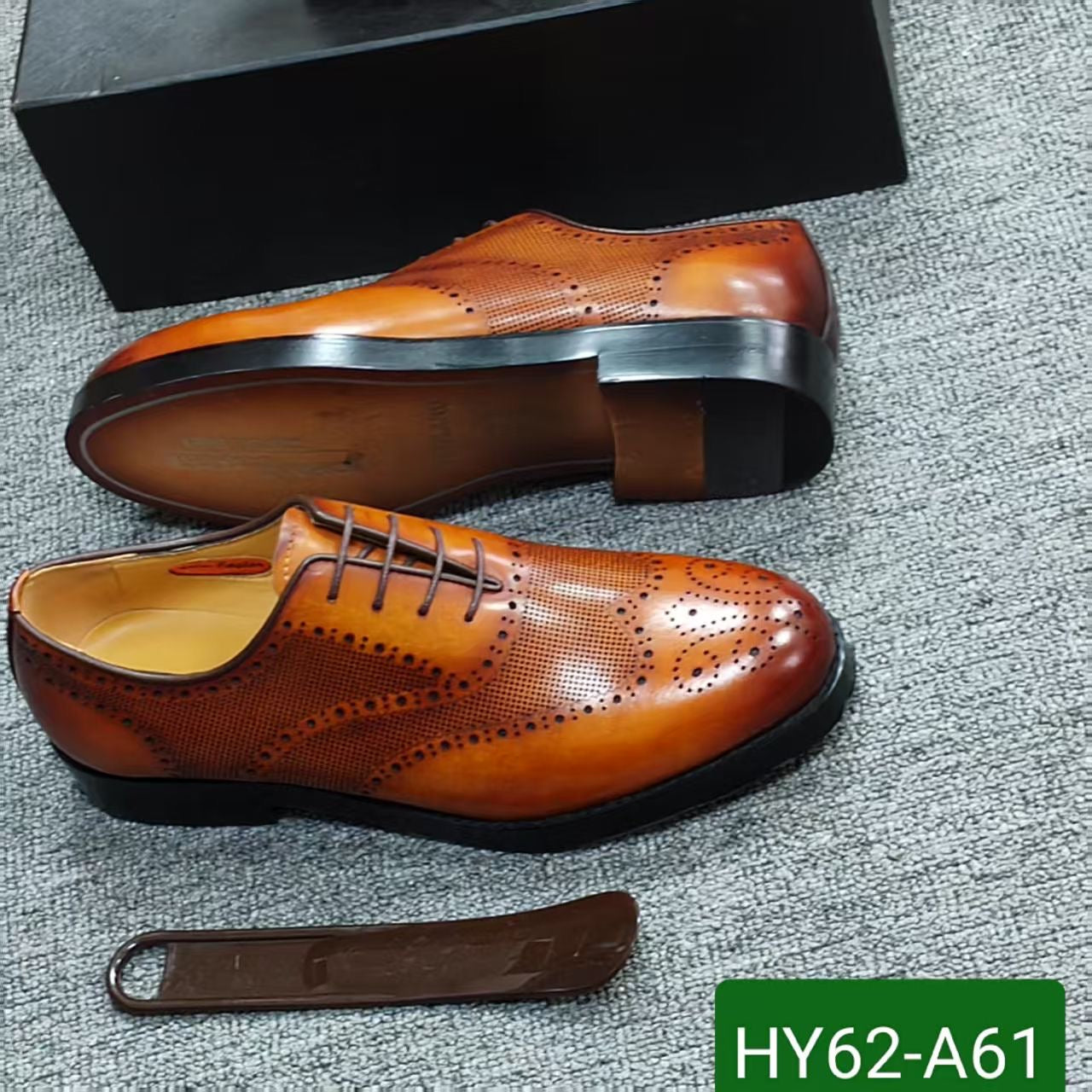 Chaussures de ville Marron HY62 Homme 100% Cuir Véritable- Marron – Élégance & Confort Premium