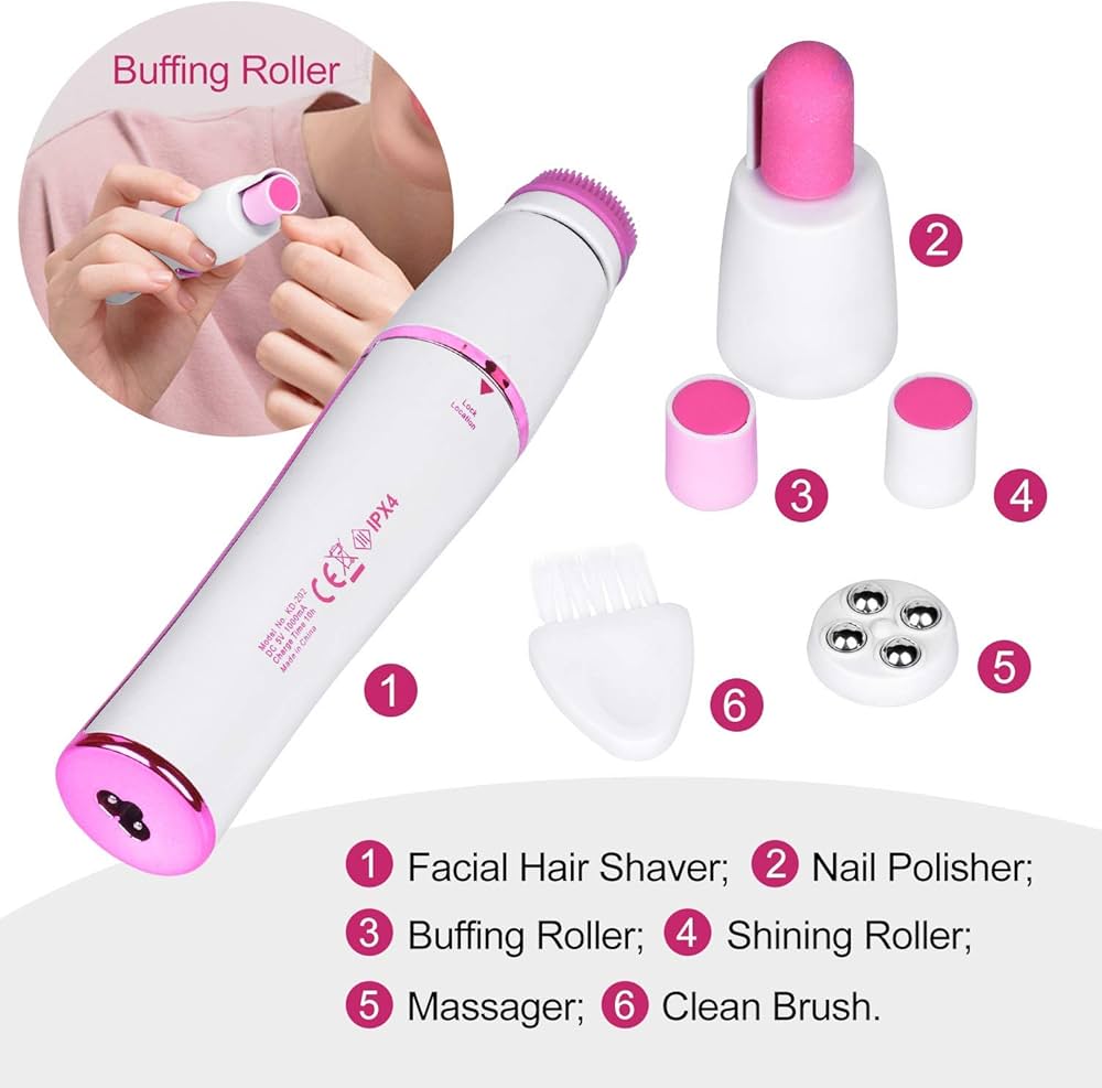 Kit de Rasage et Épilation 7 En1 Rasoir Épilateur Électrique Multifonctionnel pour Femmes