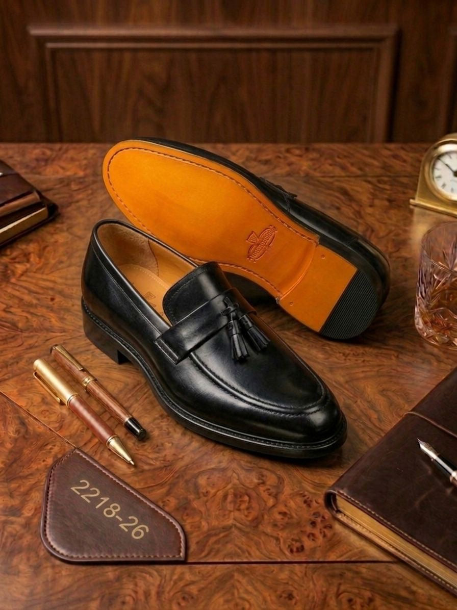 Mocassin Loafer en Cuir Tressé Noir – Le Grand Chic Respirant