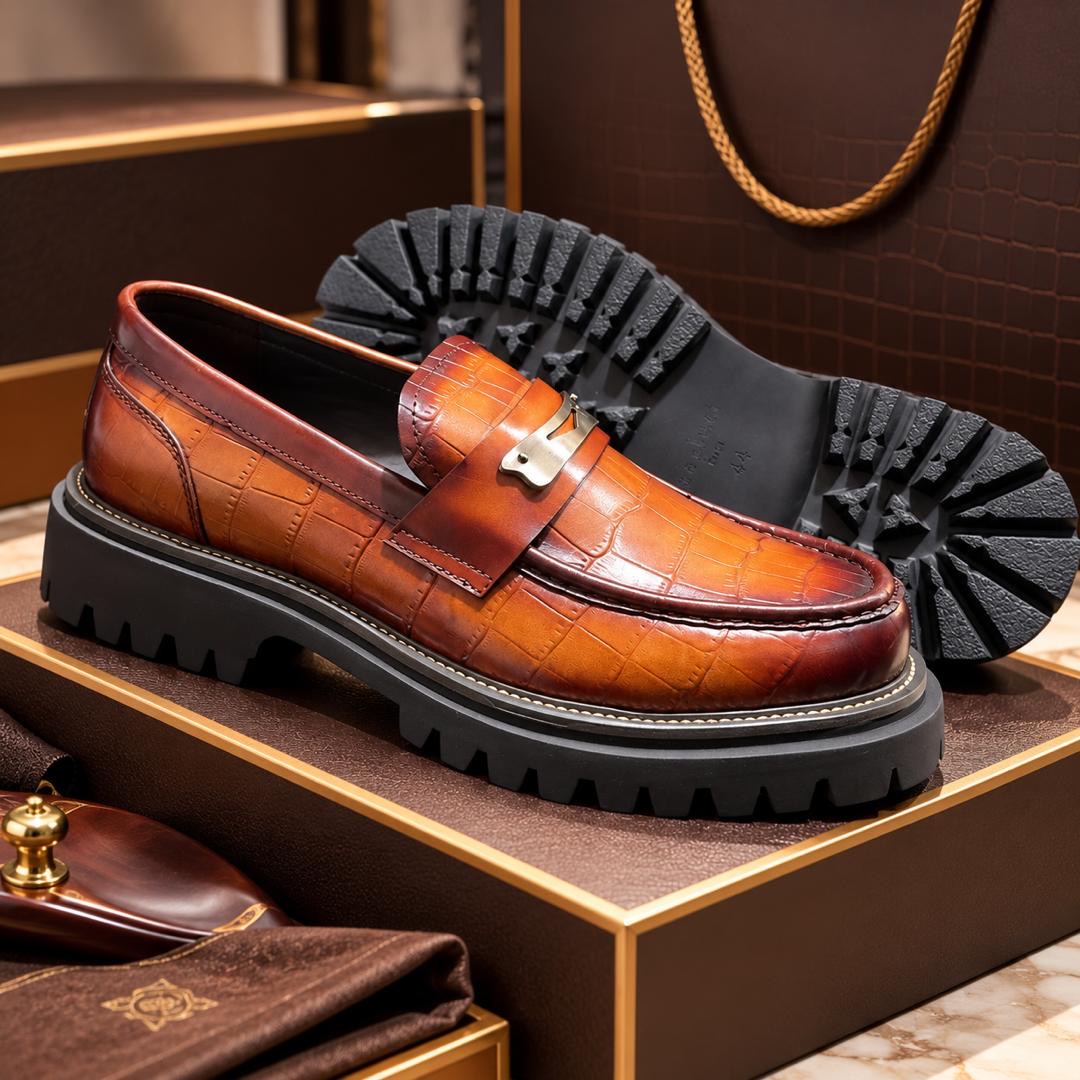 Mocassins à Glands en Cuir Patiné Cognac marron 2– Semelle Épaisse Commando
