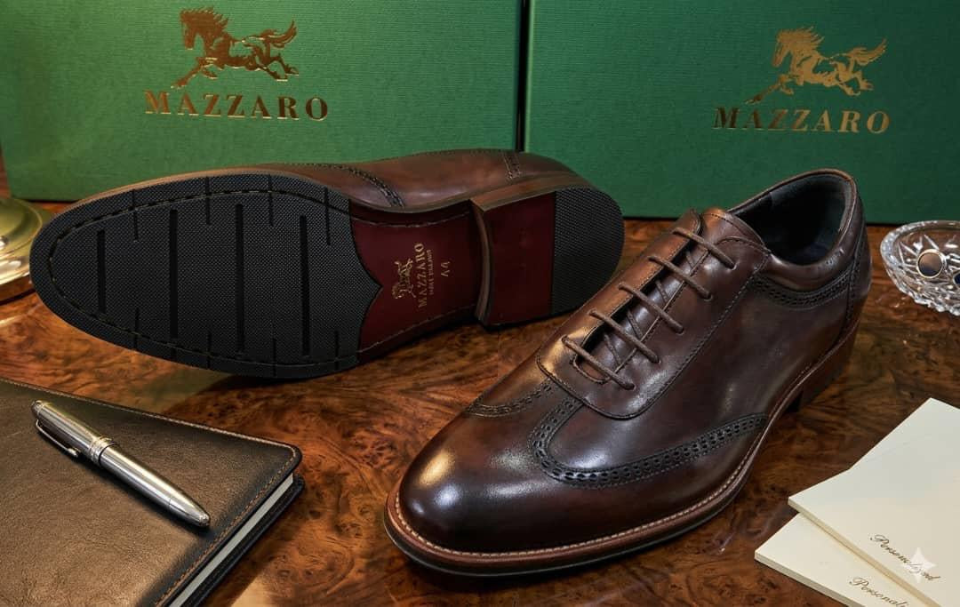 Richelieu Brogue Homme -Marron– Mazzaro | Cuir Véritable Semelle Cuir