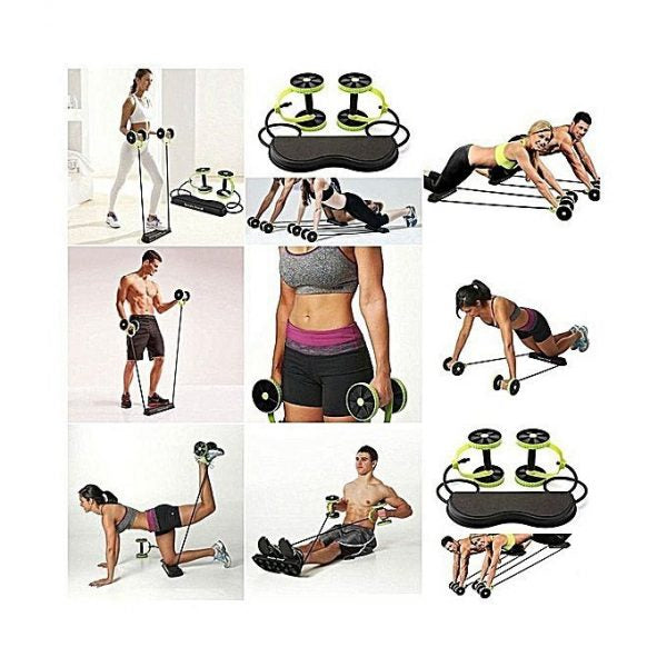Revoflex Xtreme Abs Équipement d'exercice abdominal, machine de fitness professionnelle à roulettes pour salle de sport, machine d'entraînement de force corporelle à domicile, machine d'entraînement compacte et portable pour tout le corps