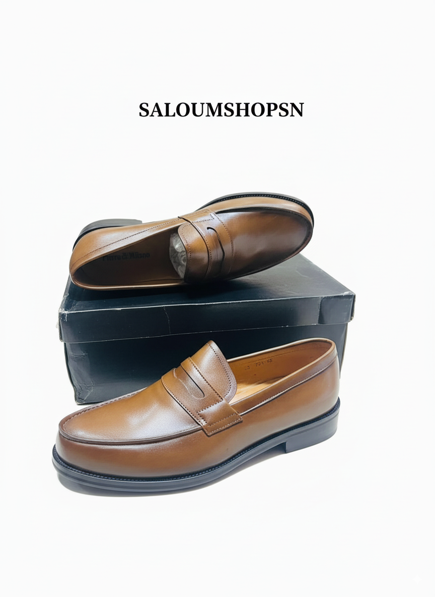 Mocassins Classiques Homme - Pierre DiMilano Marron| Cuir Véritable