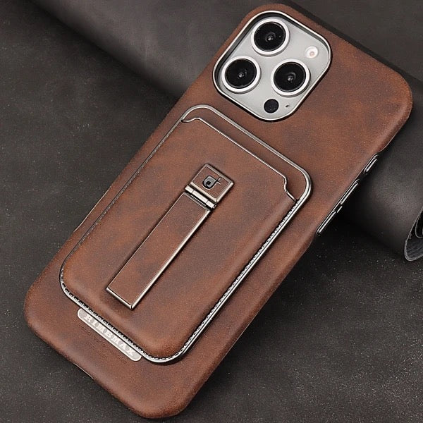 Étui Cuir Magnétique Premium 2-en-1 pour iPhone 16 Pro Max / 15 / 14 / 13 / – Porte-Carte & Support Intégré