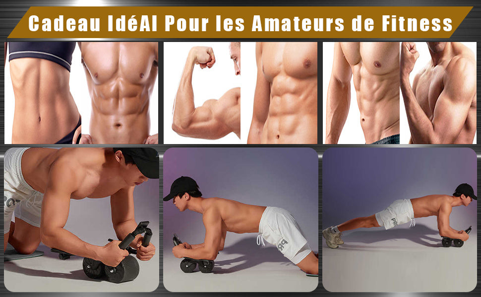Roue abdominale a rebond automatique avec pose coude pour gymnastique à la maison