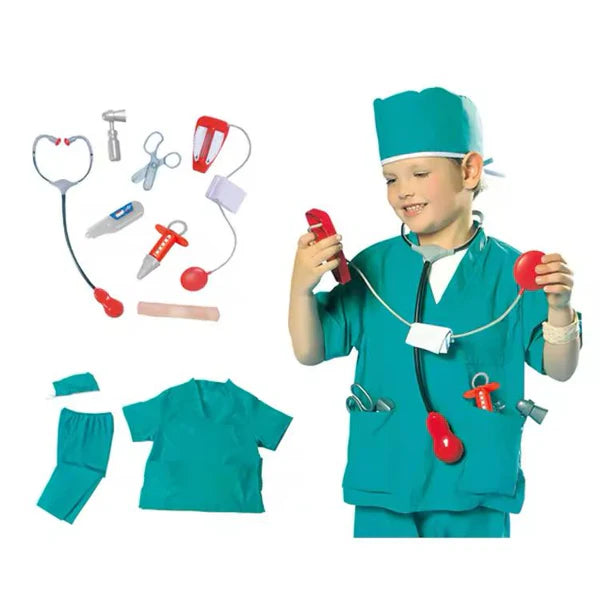 Costume de médecin et de chirurgien pour enfants, ensemble de maison de jeu pour enfants, habillage d'Halloween pour garçons et filles