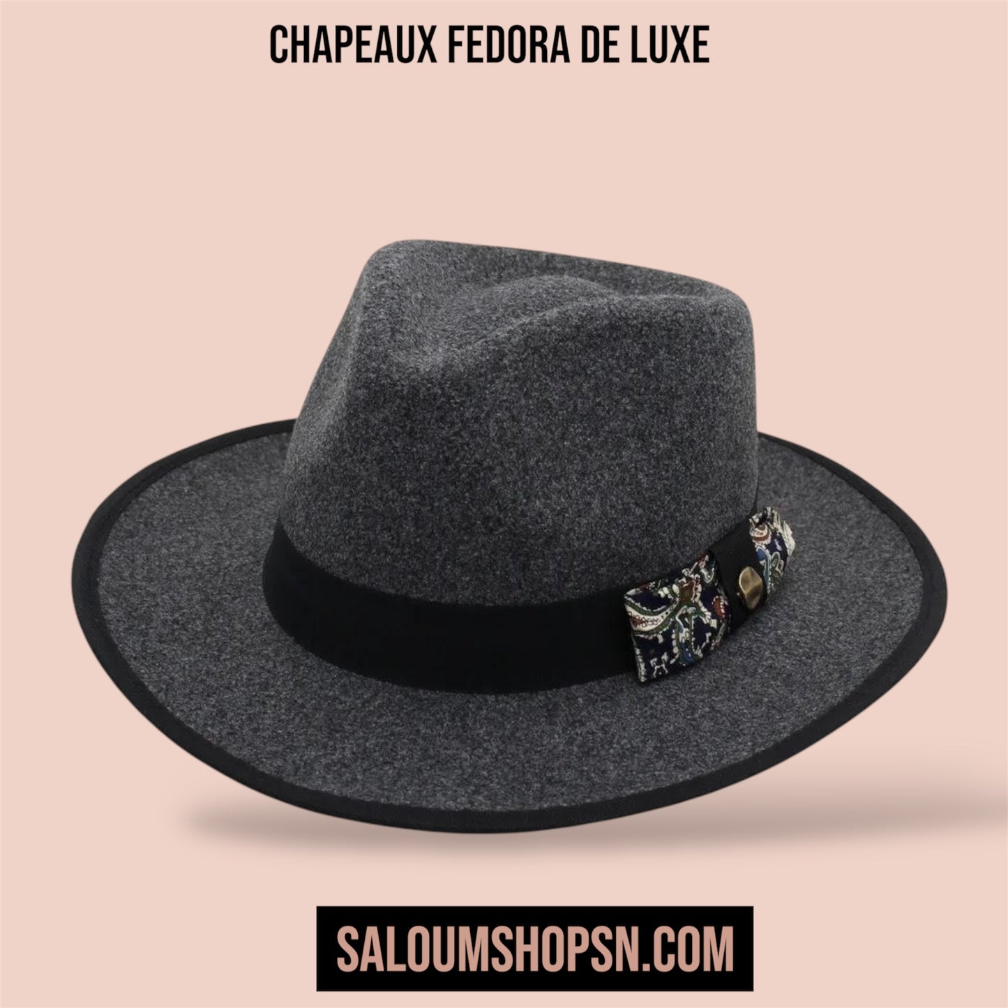 Chapeaux Fedora de Luxe - Gris foncé