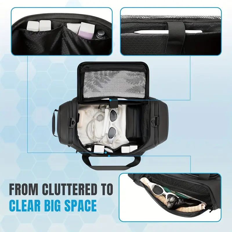 Sac de Voyage & Sport Multifonction – Grande Capacité, Séparation Sec/Humide, Étanche | Idéal pour Séminaires, Week-ends, Fitness & Déplacements