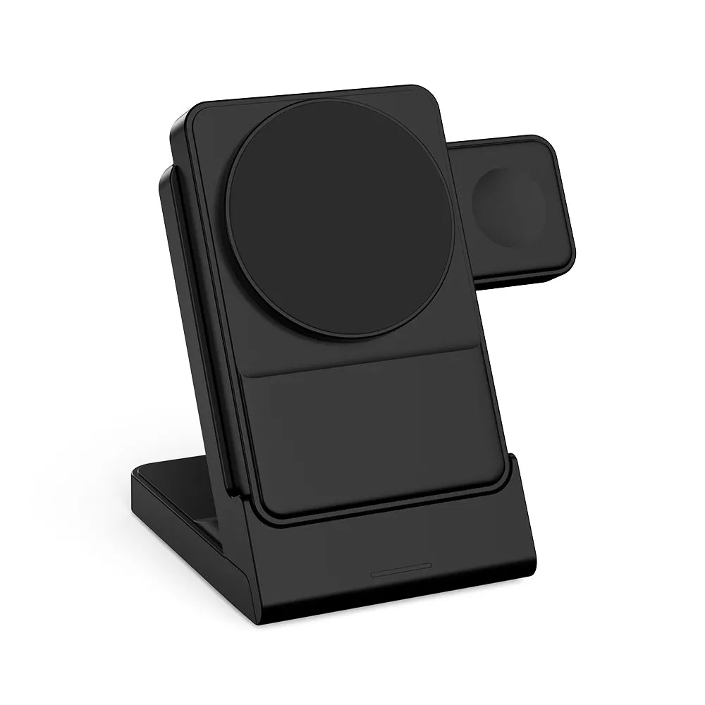 Nouveautés Produit Support de chargeur sans fil 3 en 1 avec banque d'alimentation magnétique détachable Banque d'alimentation Capacité: 5000mAh