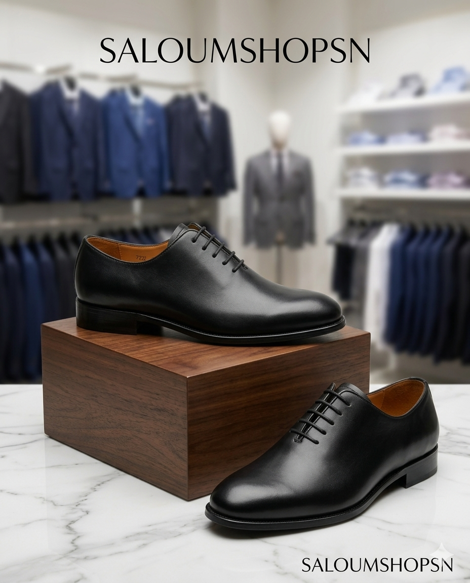 Chaussures de Ville Homme Noire en Cuir Véritable Coupe carré – Pietro diMilano | Oxford Habillé