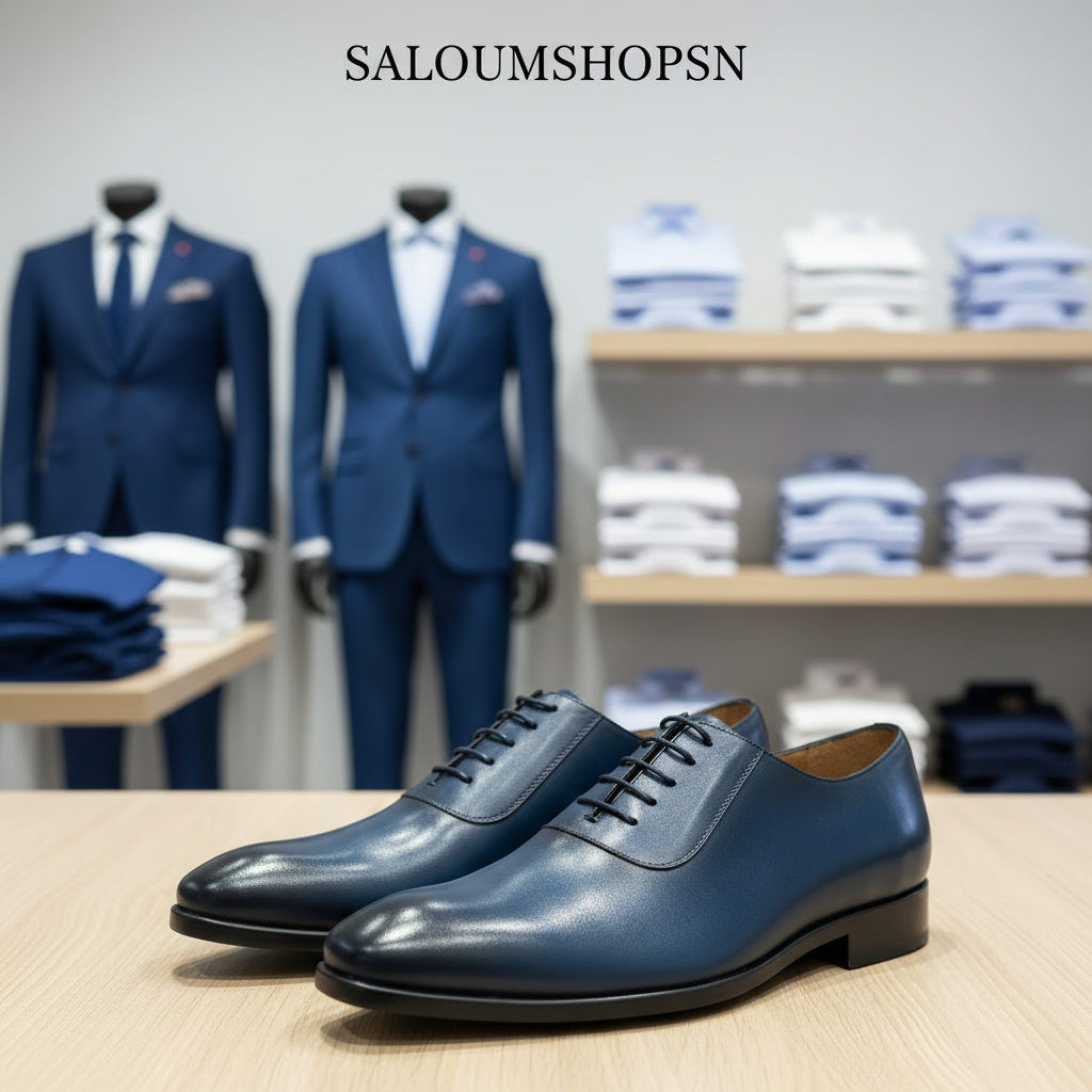 Chaussures de Ville Homme 100% Cuir Bleu model 4– Style Chic et Confort Absolu Dji