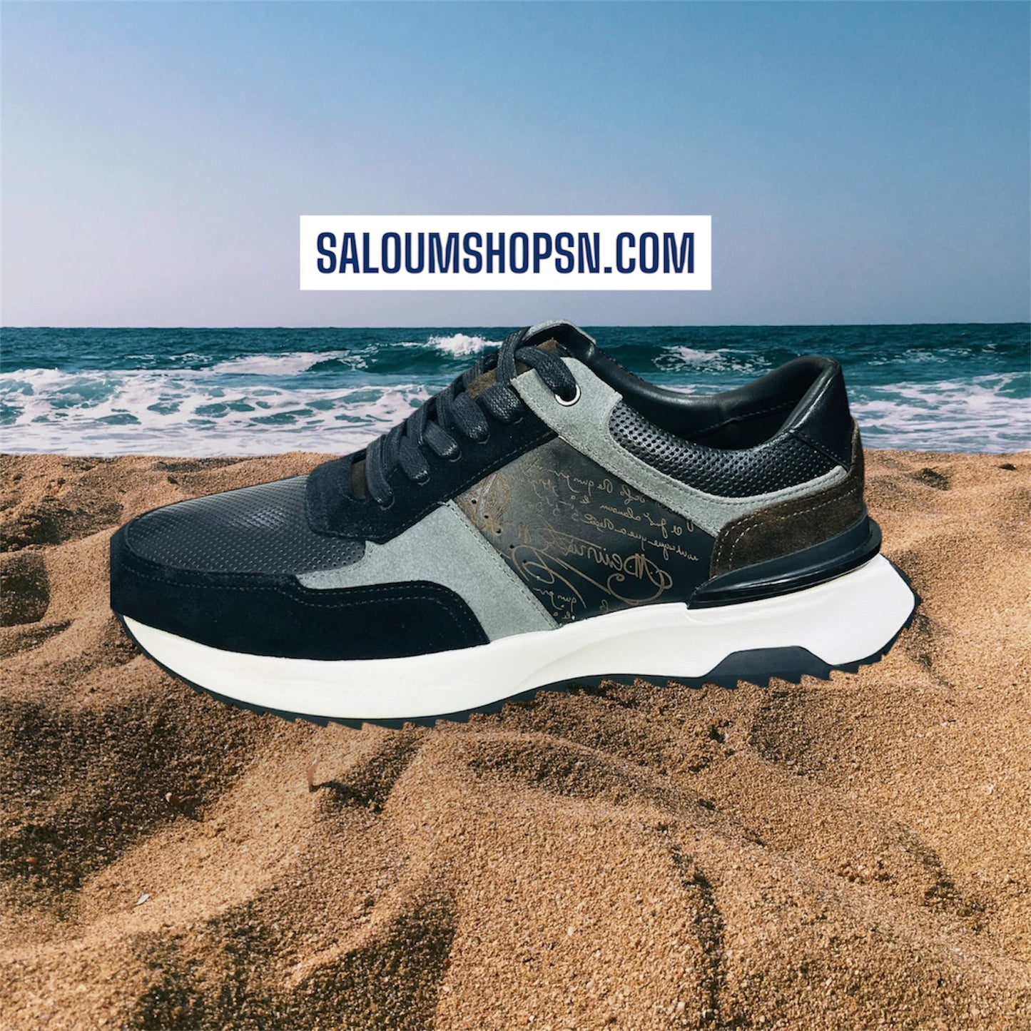 Sneakers Basket Luxe Artisan – Finition Patinée & Élégance Discrète Noir