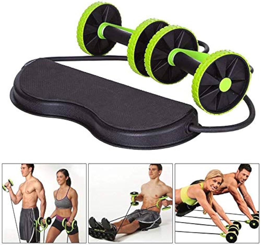 Revoflex Xtreme Abs Équipement d'exercice abdominal, machine de fitness professionnelle à roulettes pour salle de sport, machine d'entraînement de force corporelle à domicile, machine d'entraînement compacte et portable pour tout le corps