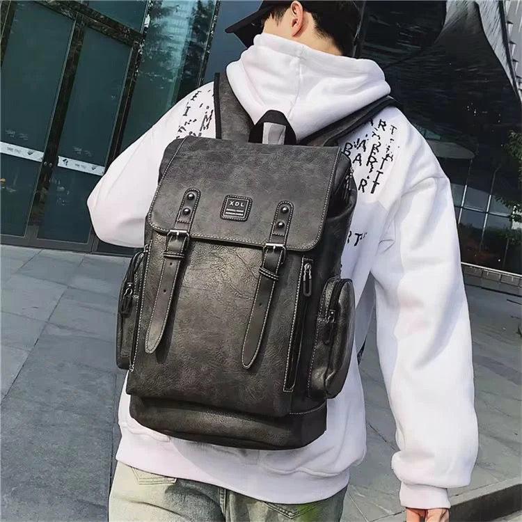 Sac à Dos Premium en Cuir Gris– Élégance &amp; Praticité au Quotidien