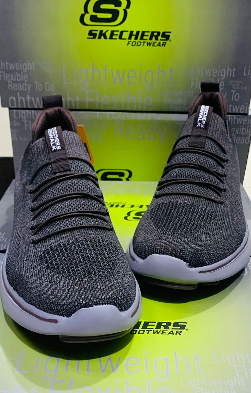 Skechers Ultra Légères - Confort Absol avec Lacets Gris et marron