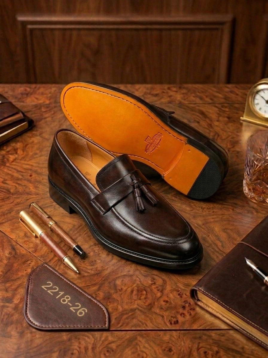 Mocassin Loafer en Cuir Tressé Marron – Le Grand Chic Respirant