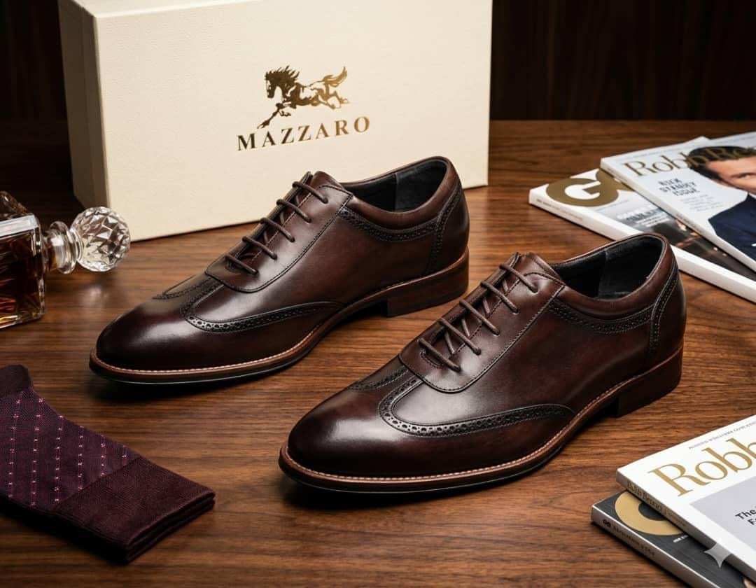 Richelieu Brogue Homme -Marron– Mazzaro | Cuir Véritable Semelle Cuir