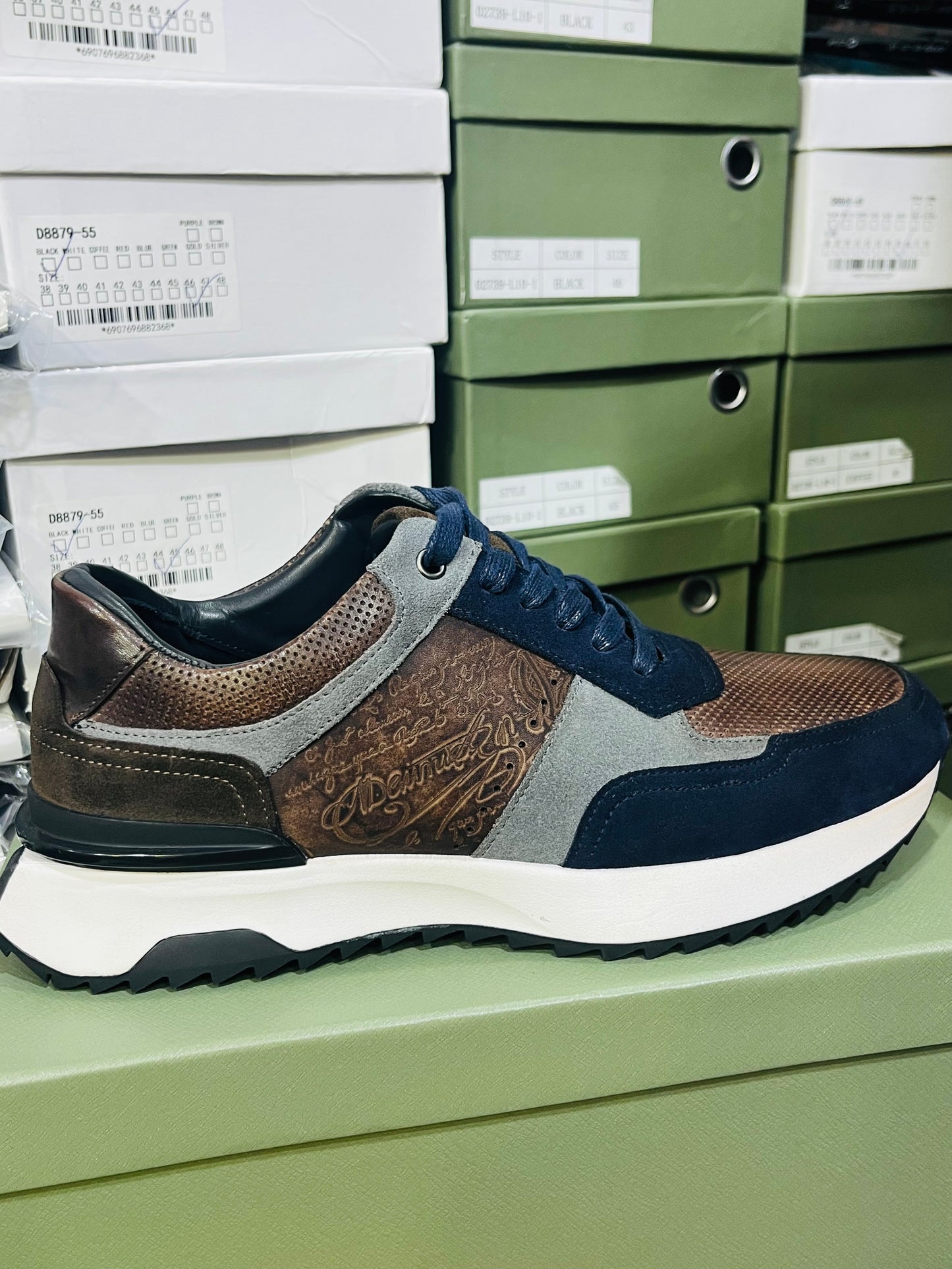 Sneakers Basket Luxe Artisan – Finition Patinée & Élégance Discrète Marron
