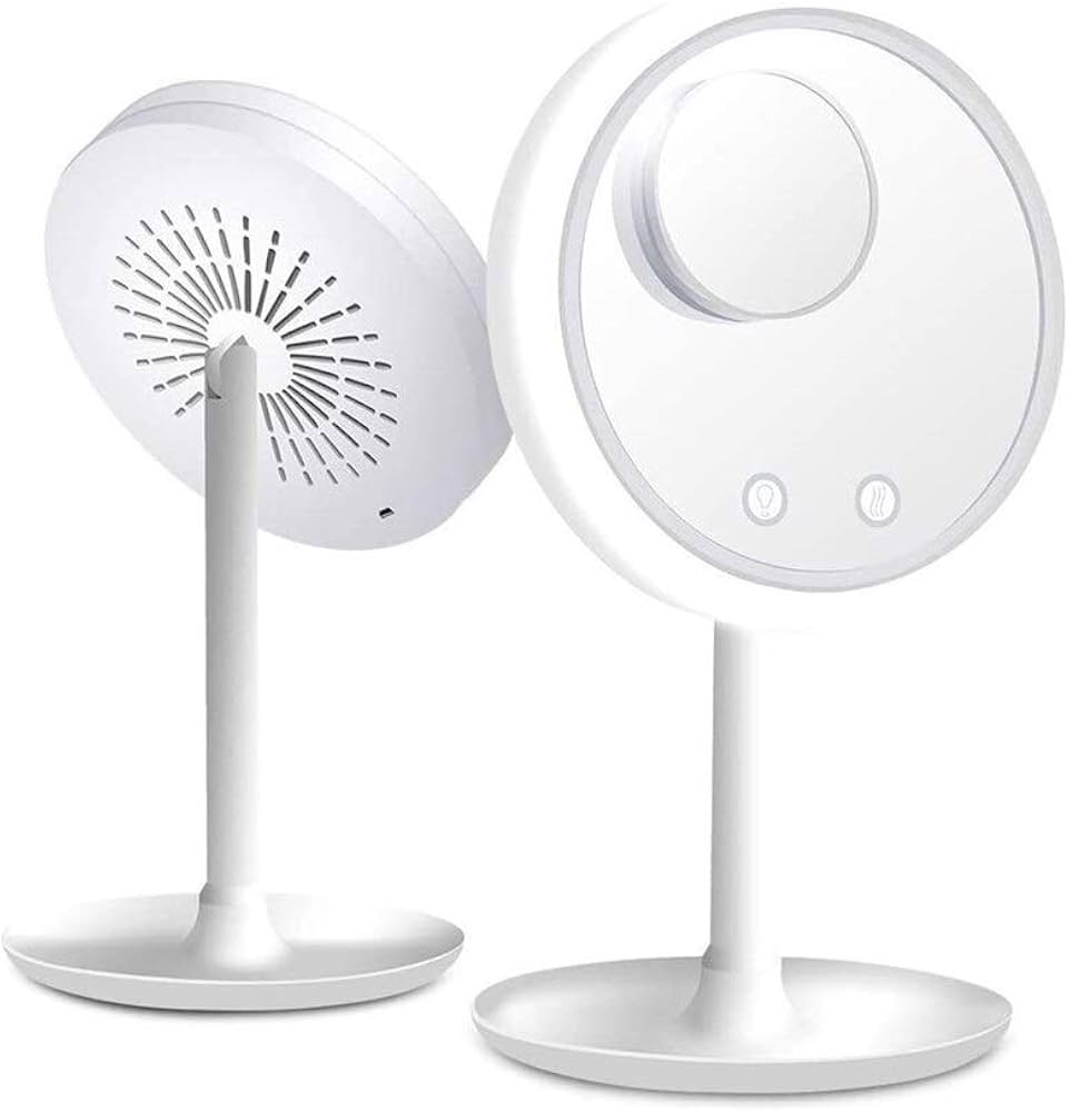 Miroir de Maquillage Muraux 5X LED avec Ventilateur – Multifonctionnel 3-en-1