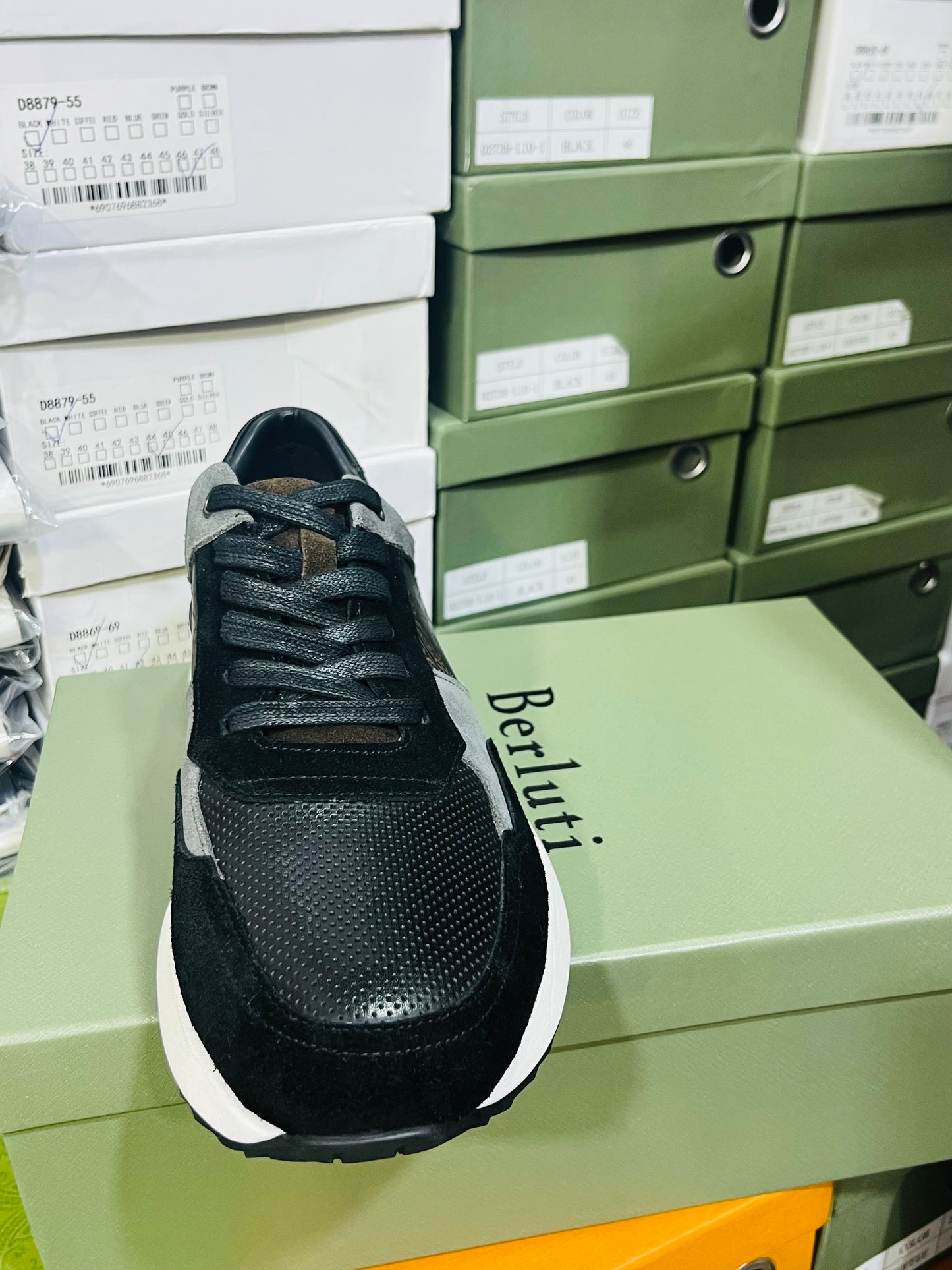Sneakers Basket Luxe Artisan – Finition Patinée & Élégance Discrète Noir