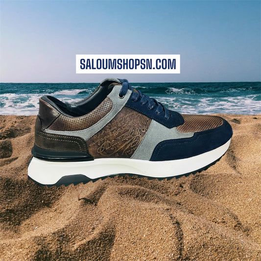 Sneakers Basket Luxe Artisan – Finition Patinée & Élégance Discrète Marron