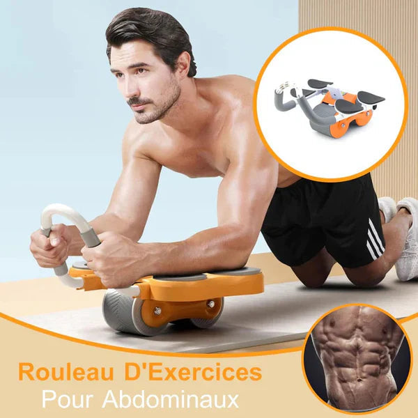 Roue abdominale a rebond automatique avec pose coude pour gymnastique à la maison