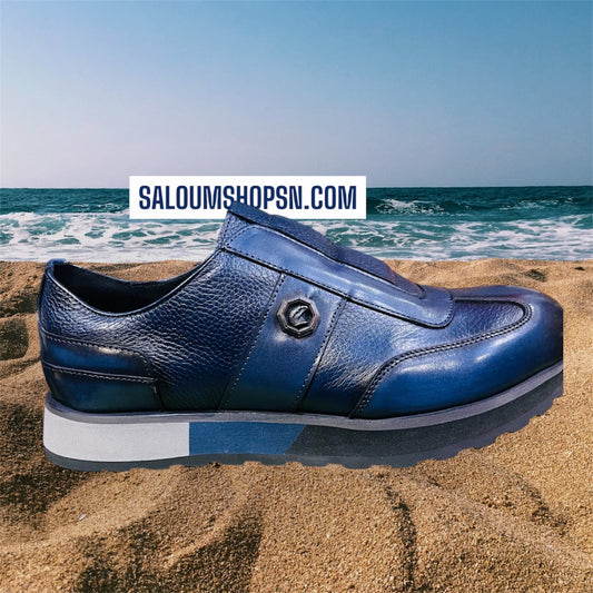Baskets Homme | L'Élégance Italienne en Cuir Bleu