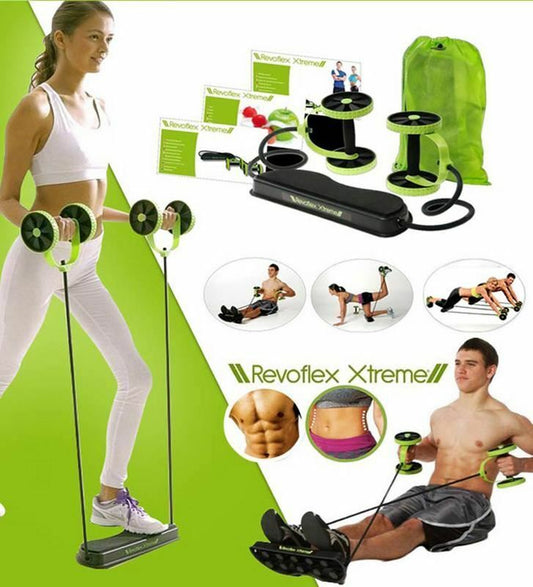 Revoflex Xtreme Abs Équipement d'exercice abdominal, machine de fitness professionnelle à roulettes pour salle de sport, machine d'entraînement de force corporelle à domicile, machine d'entraînement compacte et portable pour tout le corps