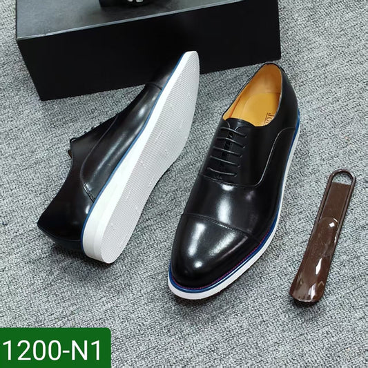 Chaussures Noir 1200-N1 Homme 100% Cuir Véritable-  – Élégance & Confort Premiu