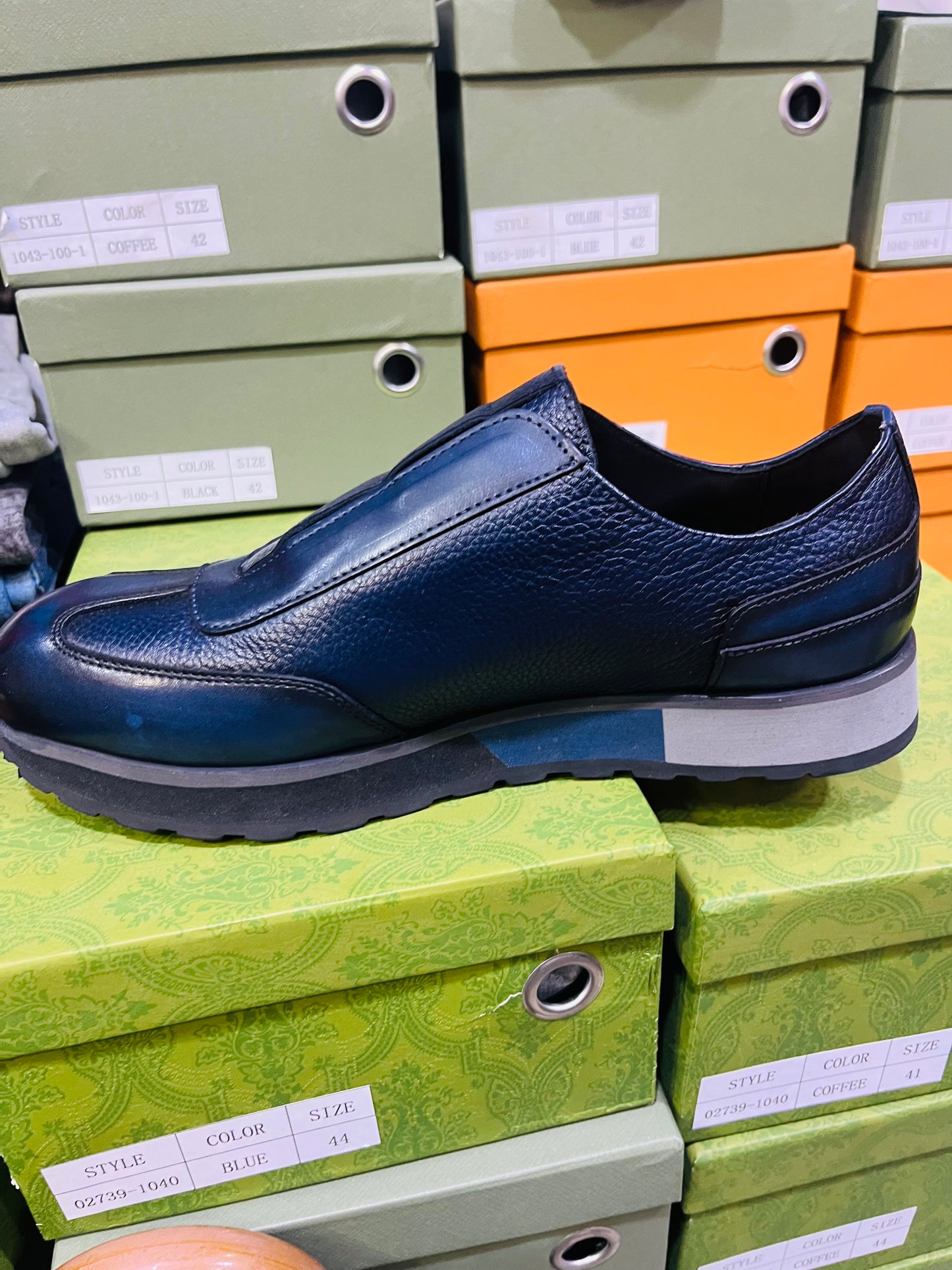 Baskets Homme | L'Élégance Italienne en Cuir Bleu