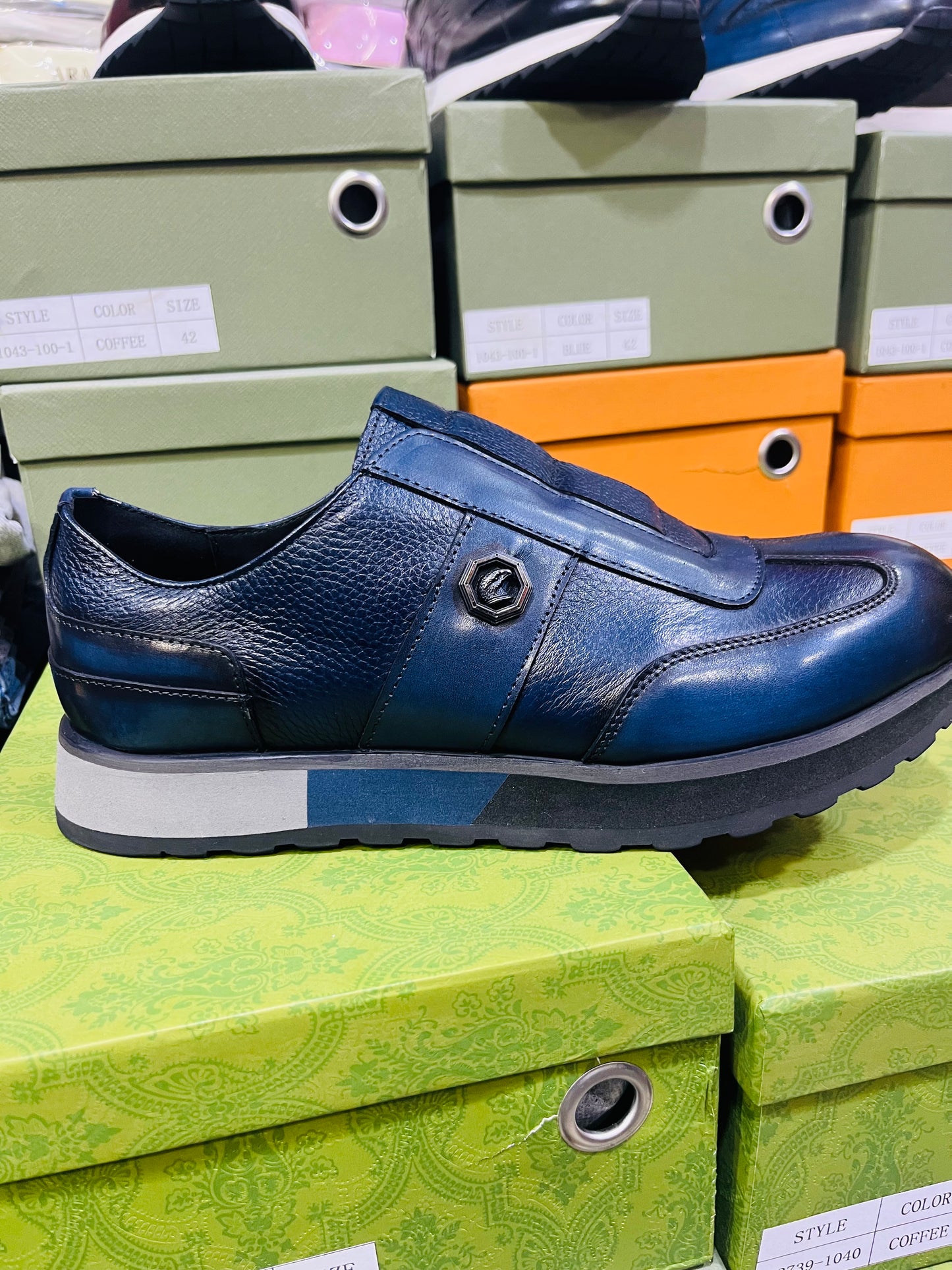 Baskets Homme | L'Élégance Italienne en Cuir Bleu