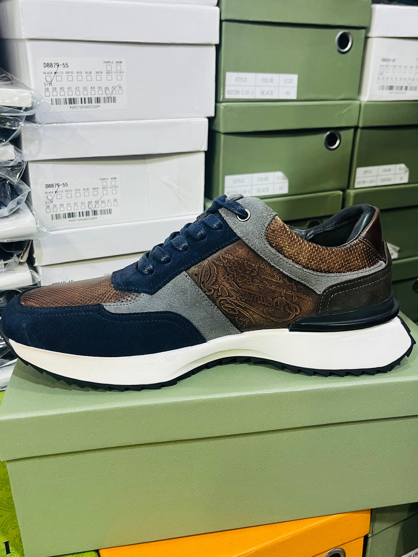 Sneakers Basket Luxe Artisan – Finition Patinée & Élégance Discrète Marron