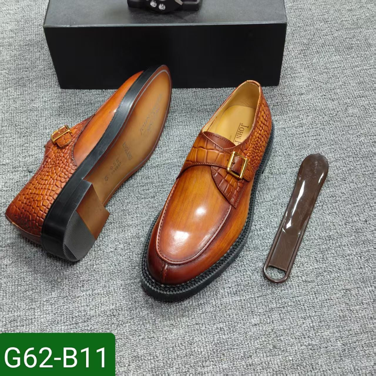 Chaussures de Ville Marron G62-B11 Homme 100% Cuir Véritable- Marron – Élégance & Confort Premiu