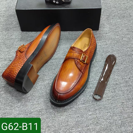Chaussures de Ville Marron G62-B11 Homme 100% Cuir Véritable- Marron – Élégance & Confort Premiu