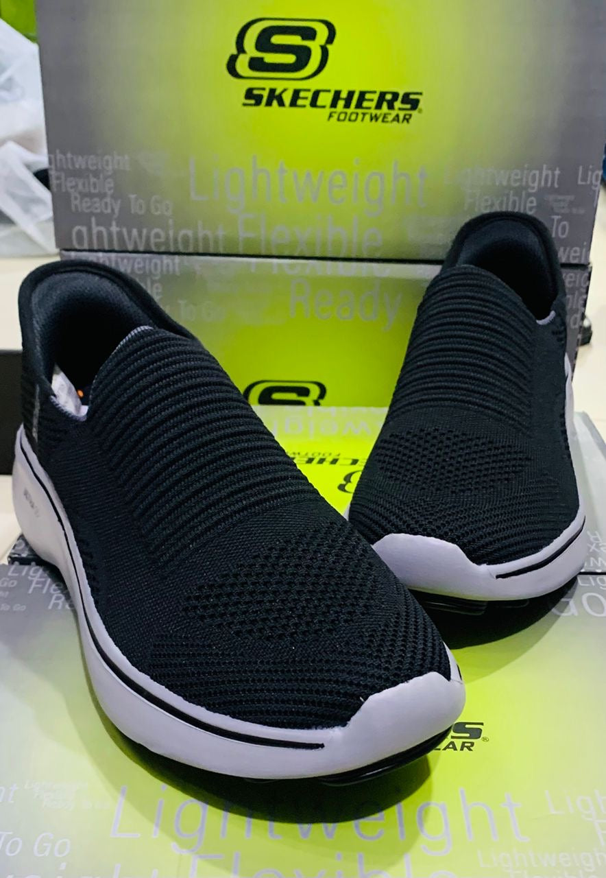Skechers Ultra Légères - Confort Absol sans Lacets Noir Talon gris