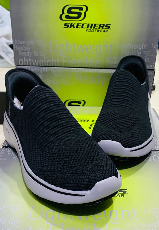 Skechers Ultra Légères - Confort Absol sans Lacets Noir Talon gris