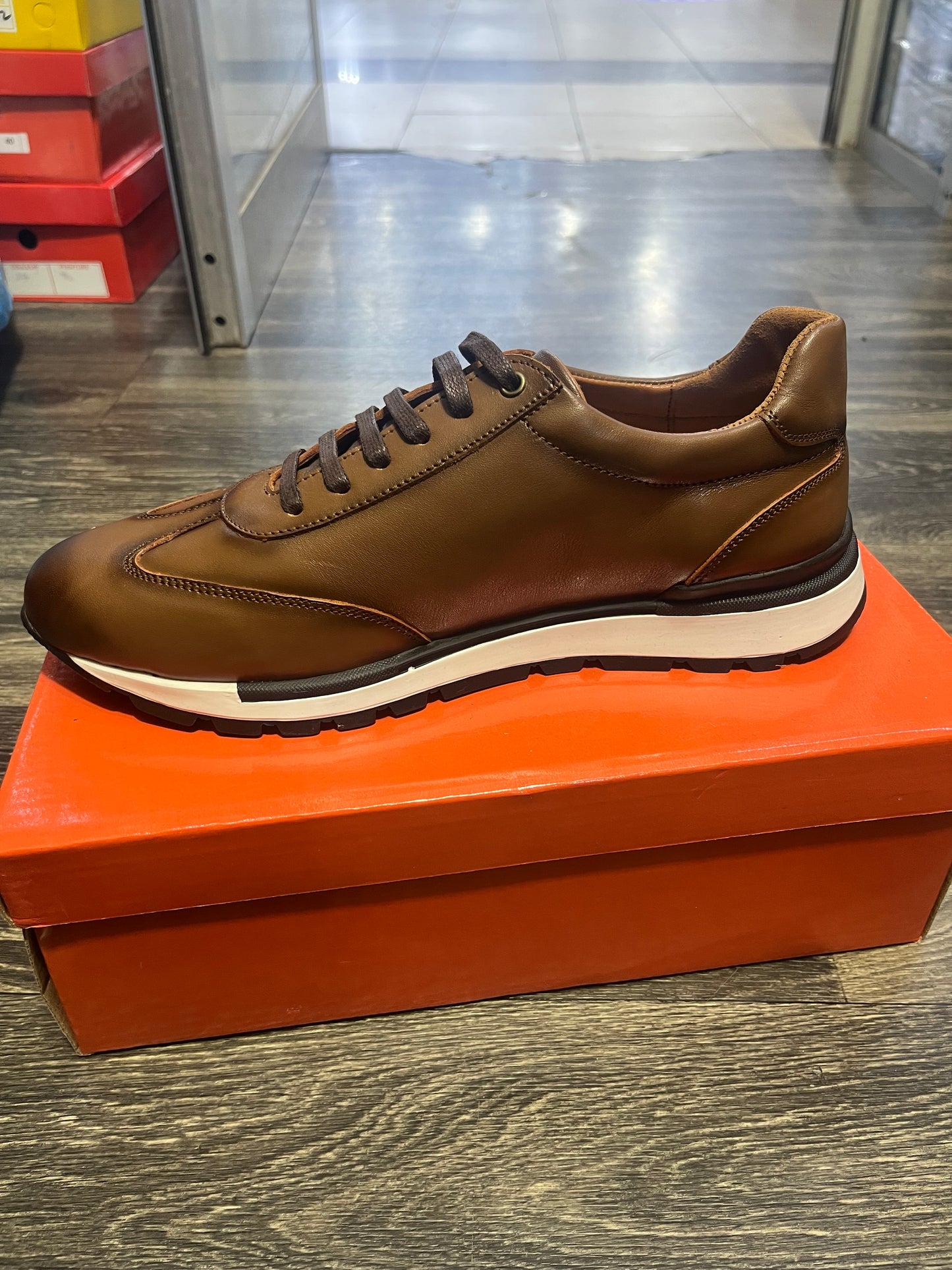 Sneakers Runner en Cuir Véritable Marron | Style Luxe Homme