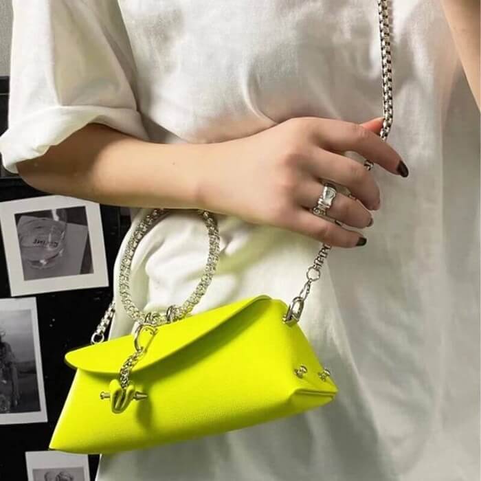 Pochette de Luxe en Cuir PU avec Strass – Édition Mariage & Sortie jaune