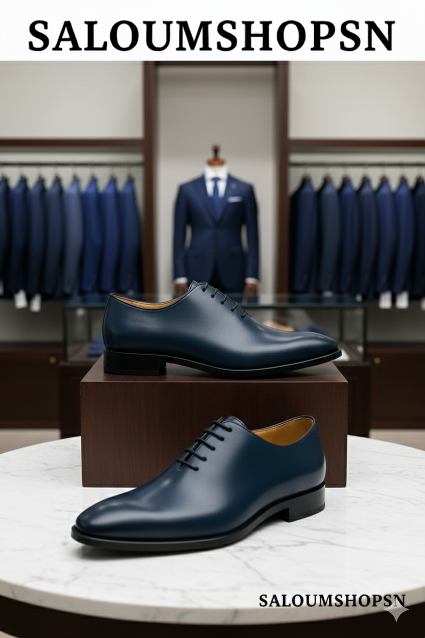 Chaussures de Ville Homme Bleu de nuit en Cuir Véritable – Pietro diMilano | Oxford Habillé