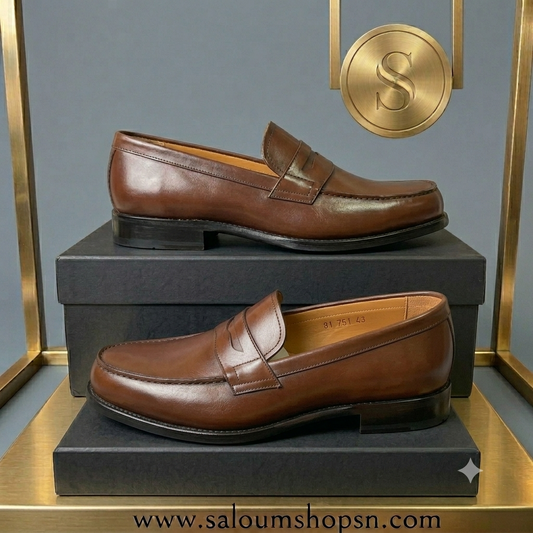 Mocassins Classiques Homme -  Marron| Cuir Véritable Dji CREA 1