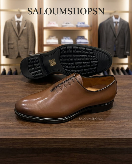 Chaussures de Ville Homme Marron Claire en Cuir Modèle 2 Véritable Coupe carré – Pietro diMilano | Oxford Habillé