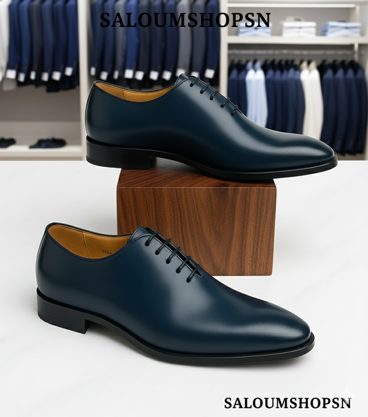 Chaussures de Ville Homme Bleu de nuit en Cuir Véritable – Pietro diMilano | Oxford Habillé