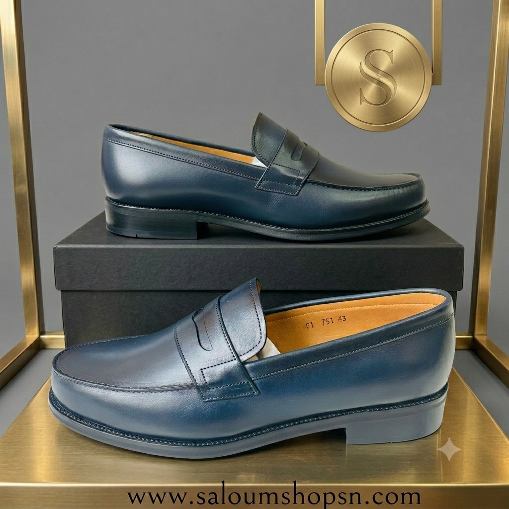 Mocassins Classiques Homme - Pierre DiMilano Bleu | Cuir Véritable CREA 2